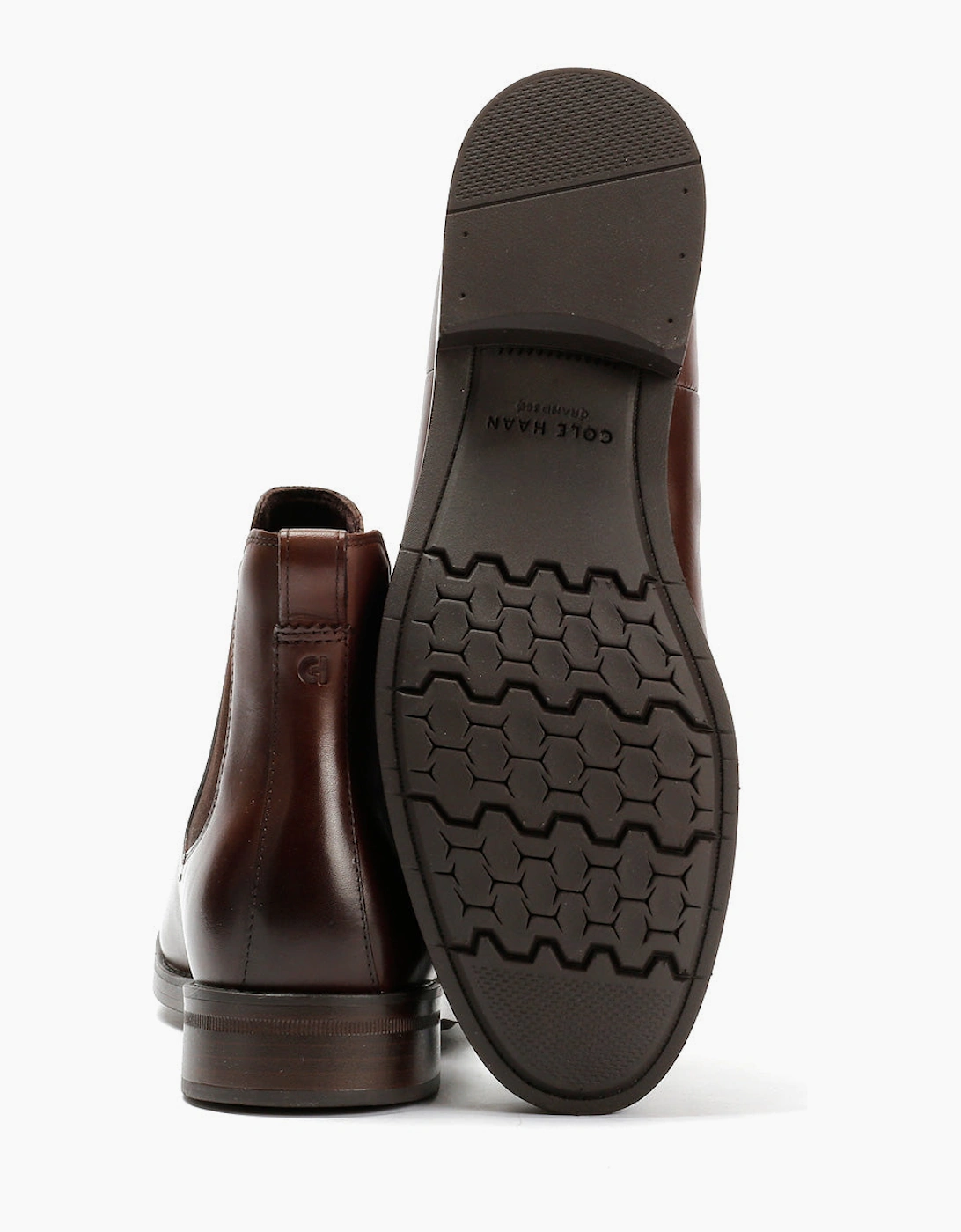 Cole Haan Newmark Grand Leather Men's Chestnut Chelsea Boots