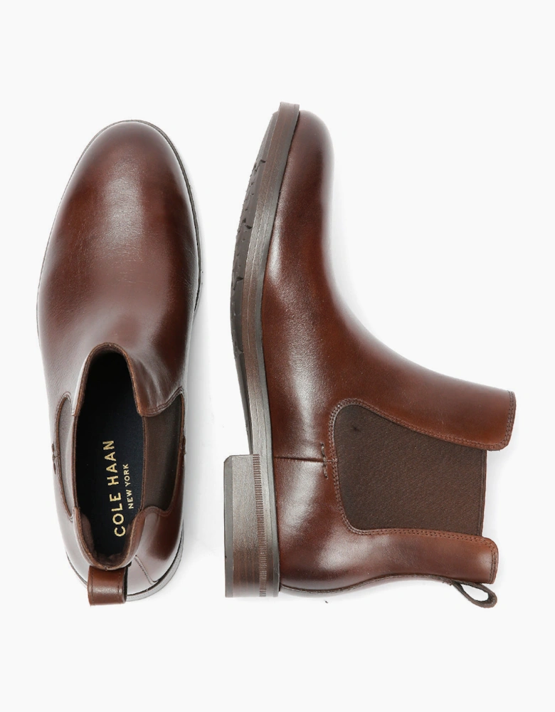 Cole Haan Newmark Grand Leather Men's Chestnut Chelsea Boots
