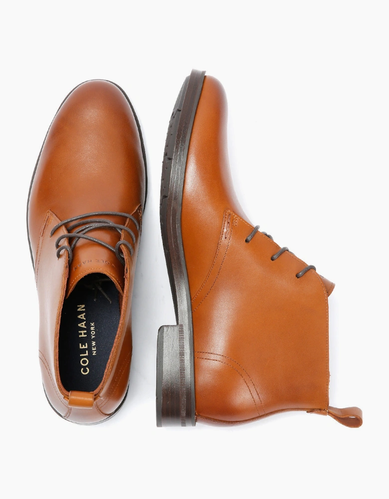 Cole Haan Newmark Grand Flexcraft Leather Men's Tan Chukka Boots