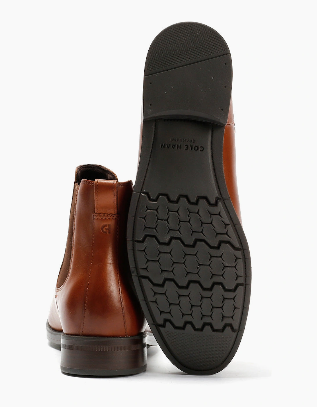 Cole Haan Newmark Grand British Tan Leather Men's Chelsea Boots