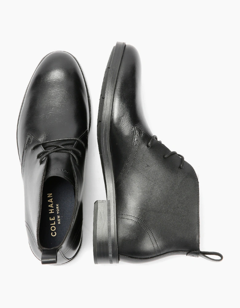 Cole Haan Newmark Grand Flexcraft Leather Men's Black Chukka Boots