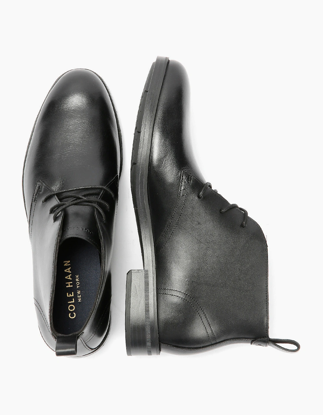 Cole Haan Newmark Grand Flexcraft Leather Men's Black Chukka Boots