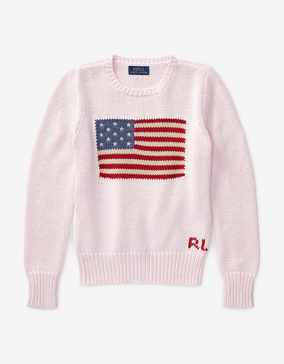 Ralph Lauren Girls USA Flag Jumper in Pink