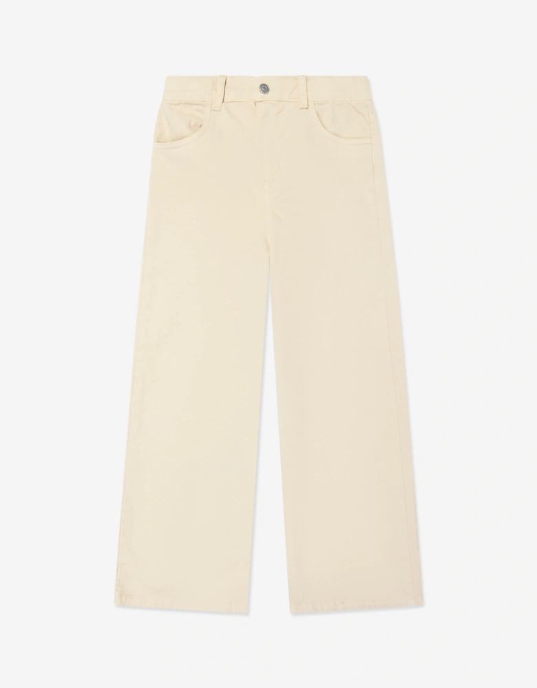Childsplay Basics Kids Wide Leg Jeans in Beige