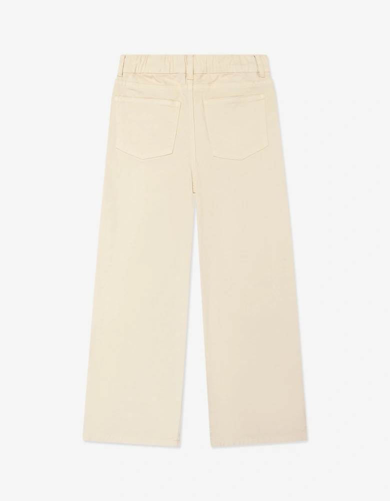 Childsplay Basics Kids Wide Leg Jeans in Beige