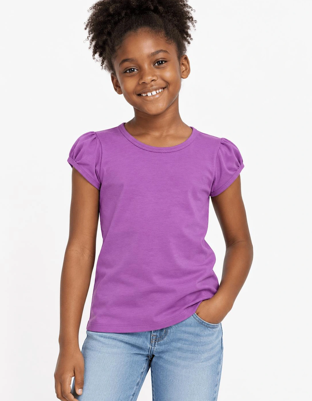 Childsplay Basics Girls Cotton T-Shirt in Purple