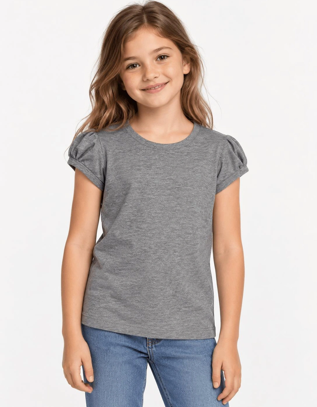 Childsplay Basics Girls Cotton T-Shirt in Grey