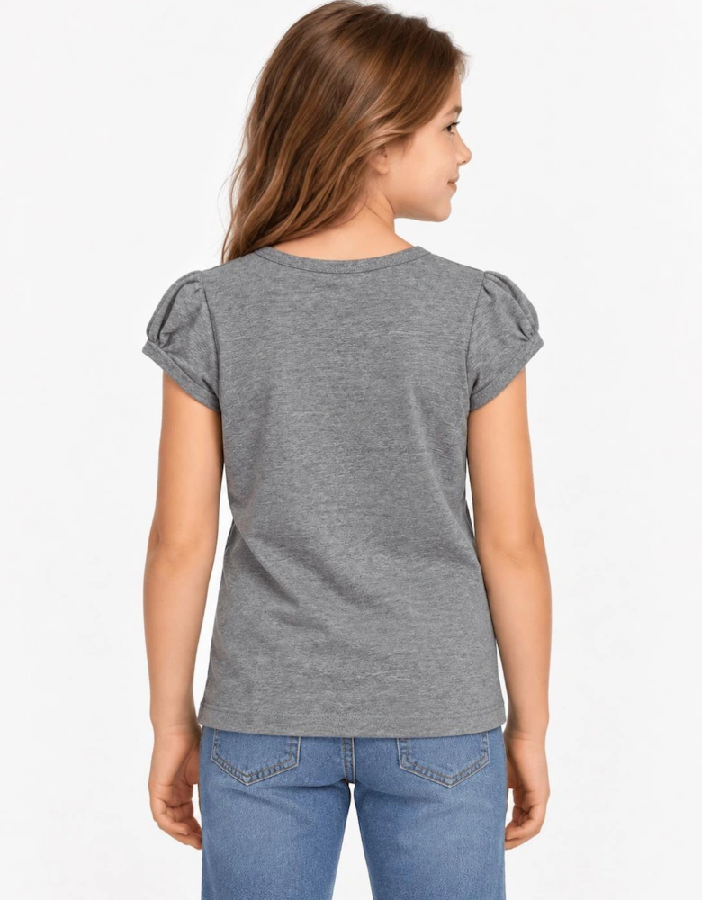 Childsplay Basics Girls Cotton T-Shirt in Grey