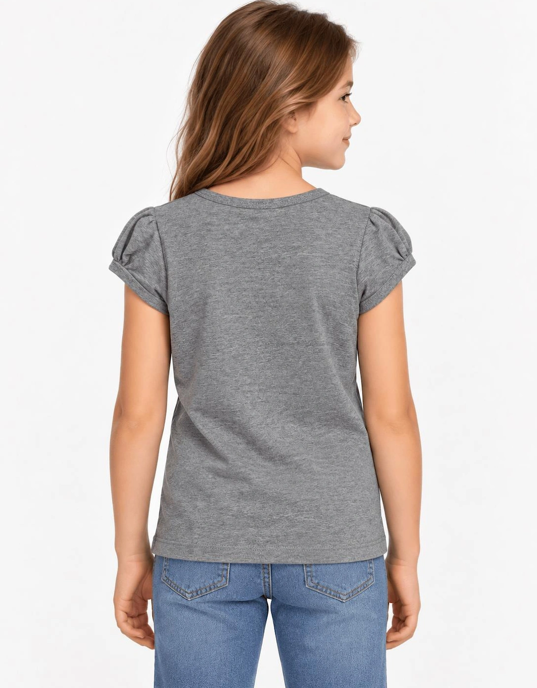 Childsplay Basics Girls Cotton T-Shirt in Grey