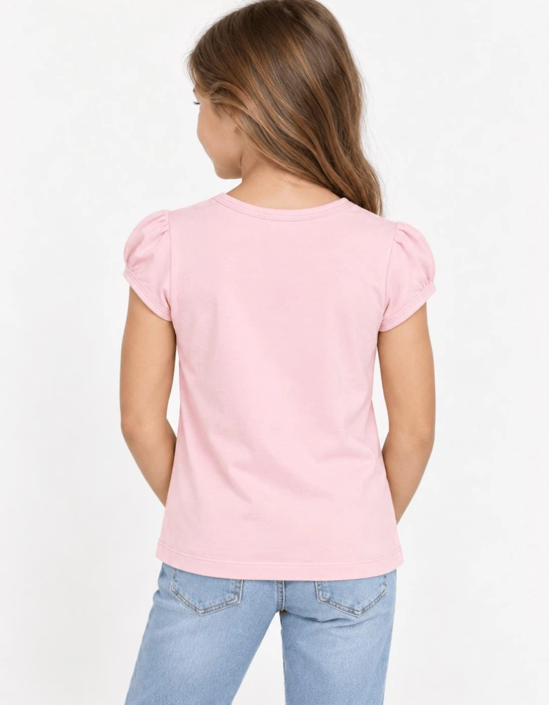 Childsplay Basics Girls Cotton T-Shirt in Pink