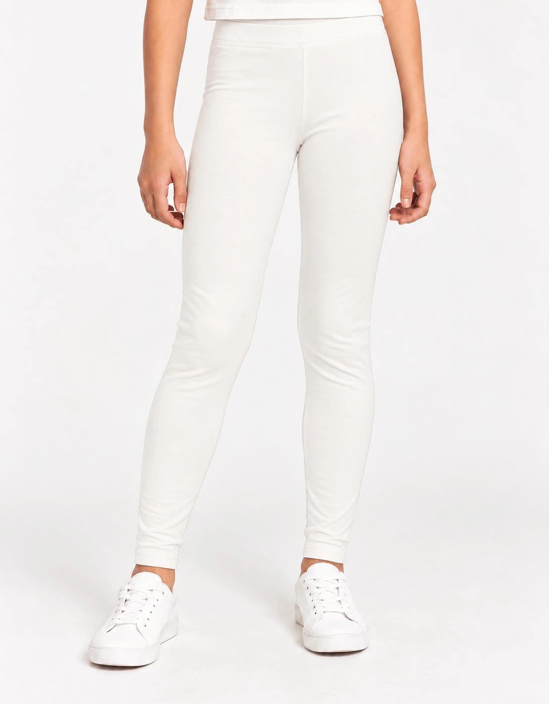 Childsplay Basics Girls Cotton Leggings in Ivory