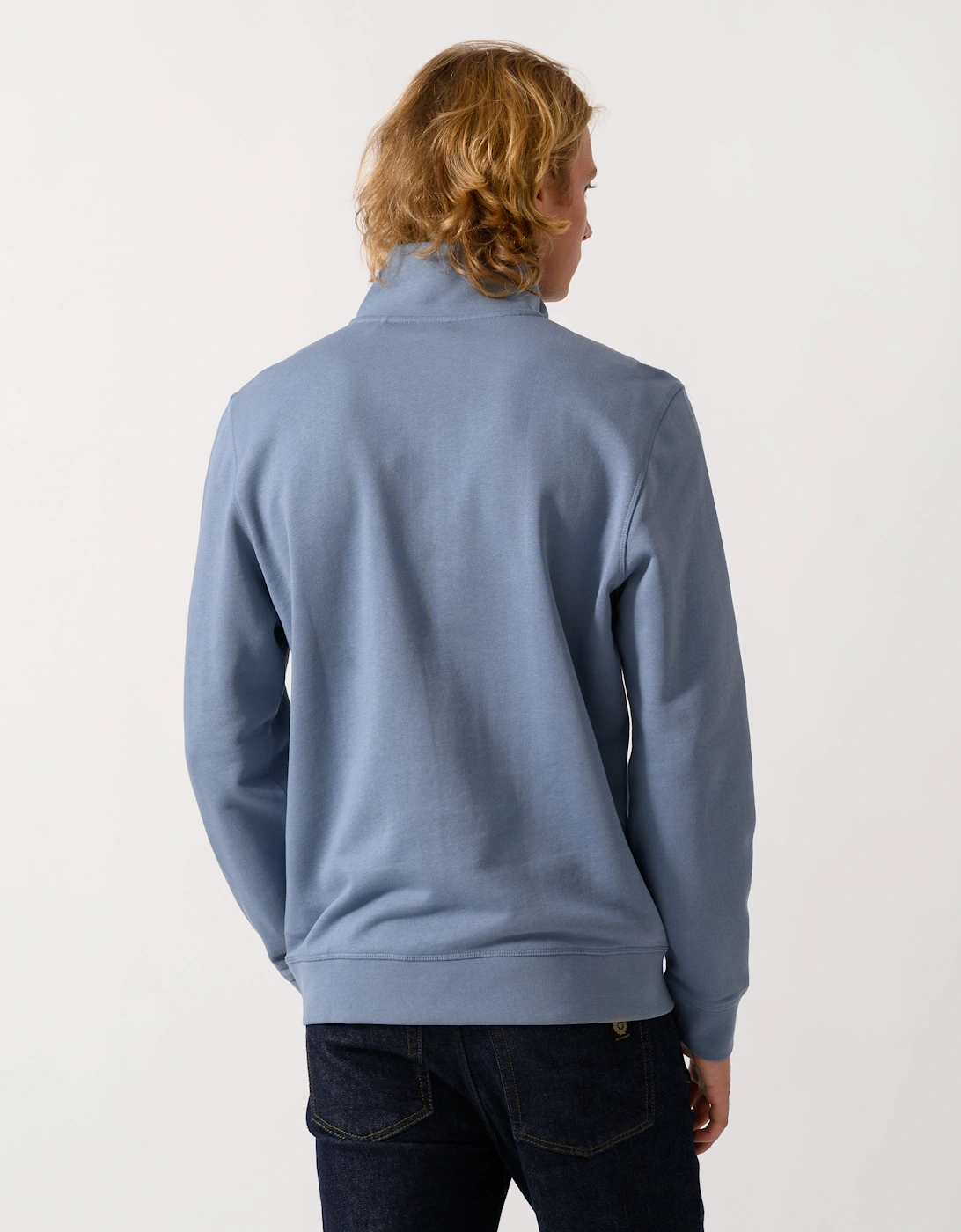 BOSS Orange Zetrust Mens 1/4 Zip Sweatshirt - Medium Blue 424