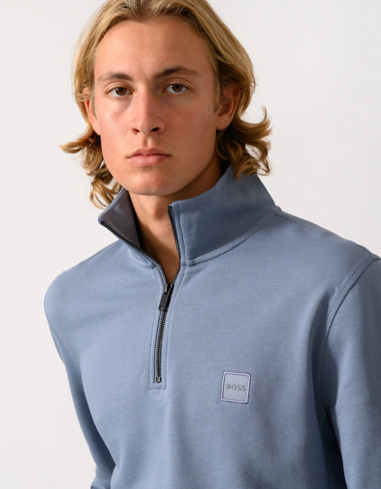 BOSS Orange Zetrust Mens 1/4 Zip Sweatshirt - Medium Blue 424