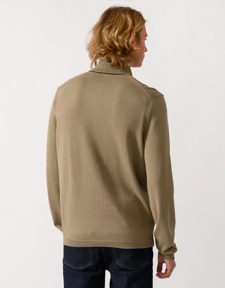 BOSS Green Ever-X Mens Cotton sweater with quarter zip - Light/Pastel Green 334