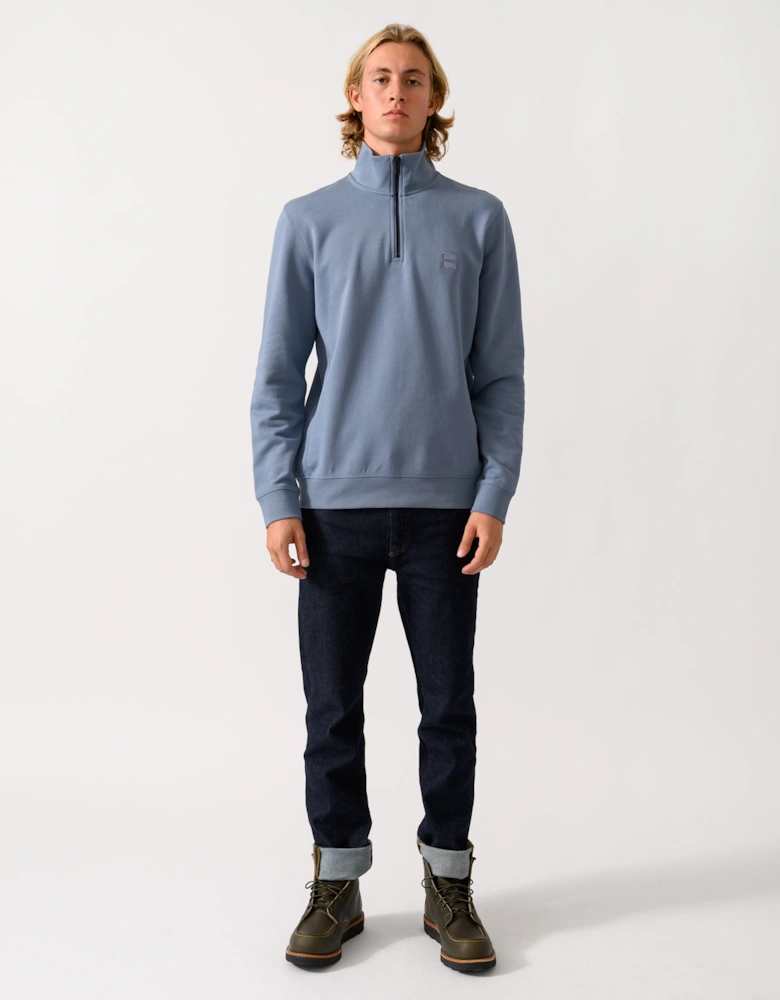 BOSS Orange Zetrust Mens 1/4 Zip Sweatshirt - Medium Blue 424