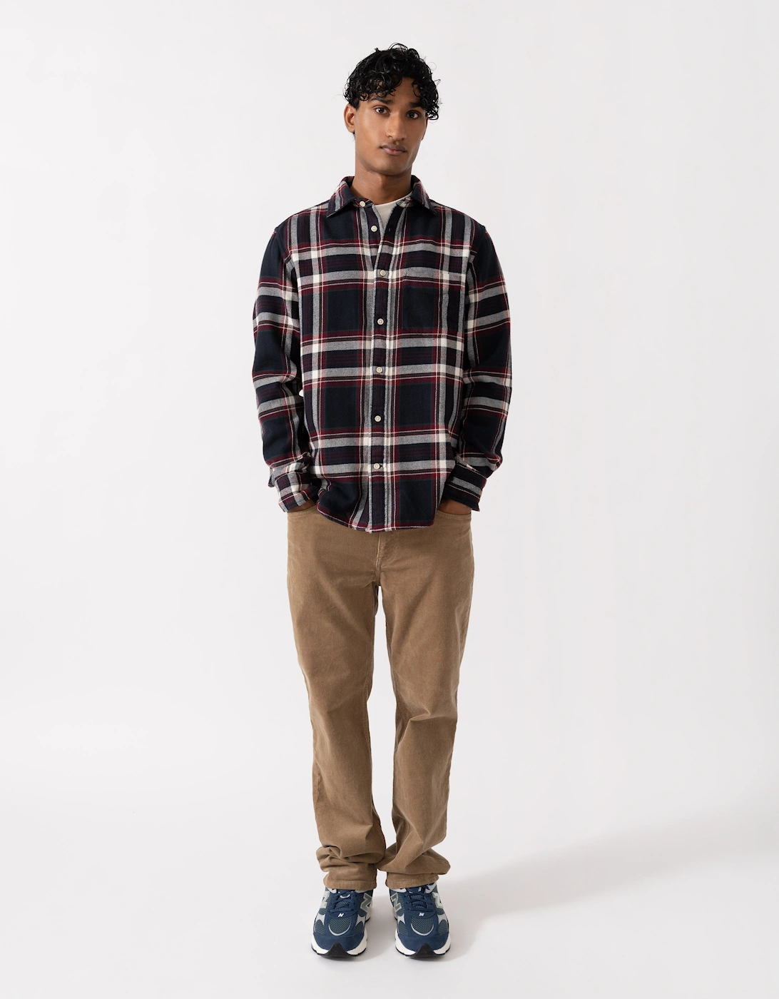 GANT Mens Regular Fit Flannel Check Shirt - 433 Evening Blue