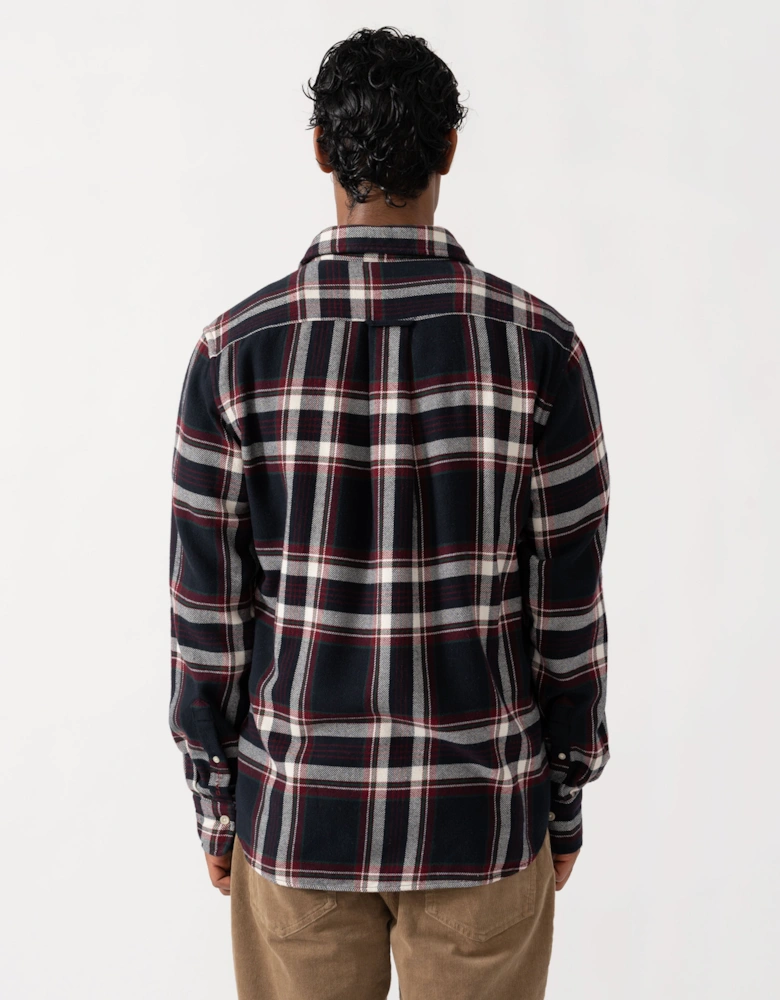 GANT Mens Regular Fit Flannel Check Shirt - 433 Evening Blue