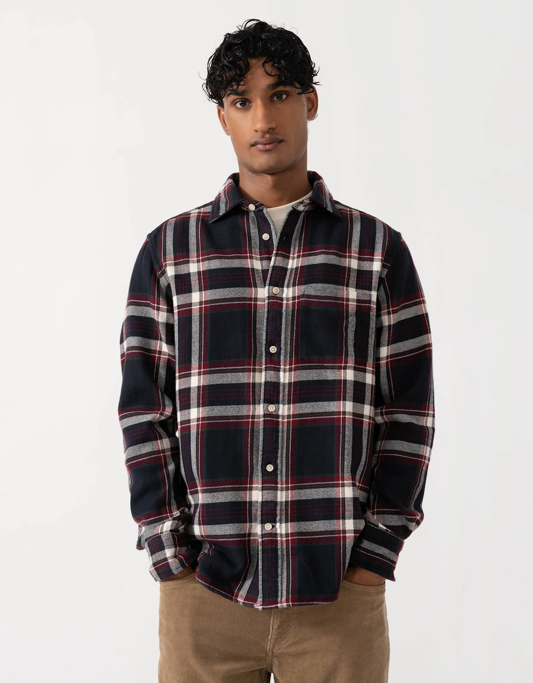 GANT Mens Regular Fit Flannel Check Shirt - 433 Evening Blue