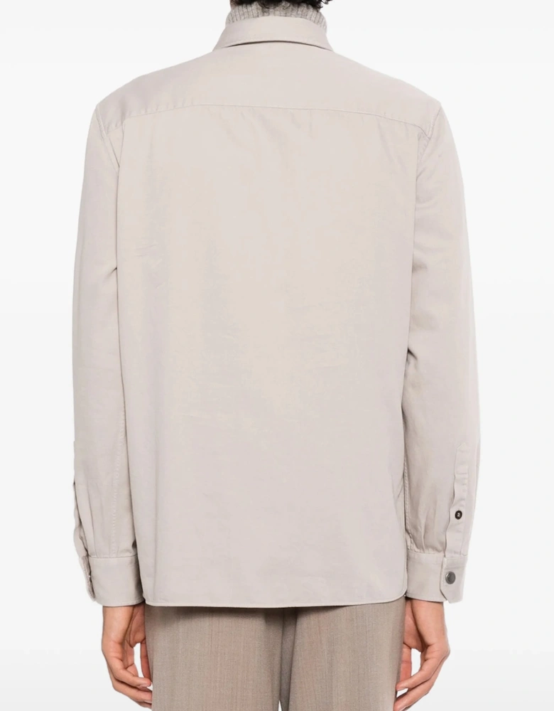 Cotton Snap Button Shirt Cream