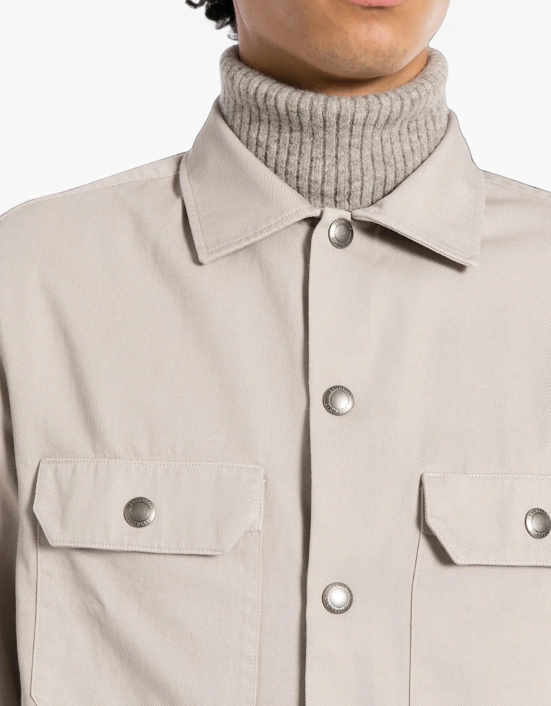 Cotton Snap Button Shirt Cream