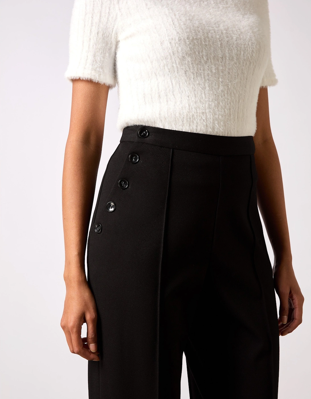 Black Ponte Twill Culottes