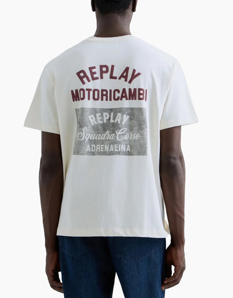 Replay Biker Graphic T-Shirt WHITE