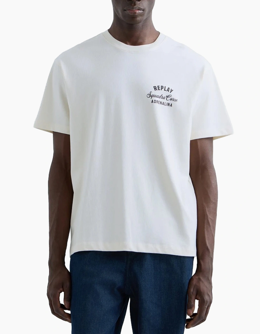 Replay Biker Graphic T-Shirt WHITE