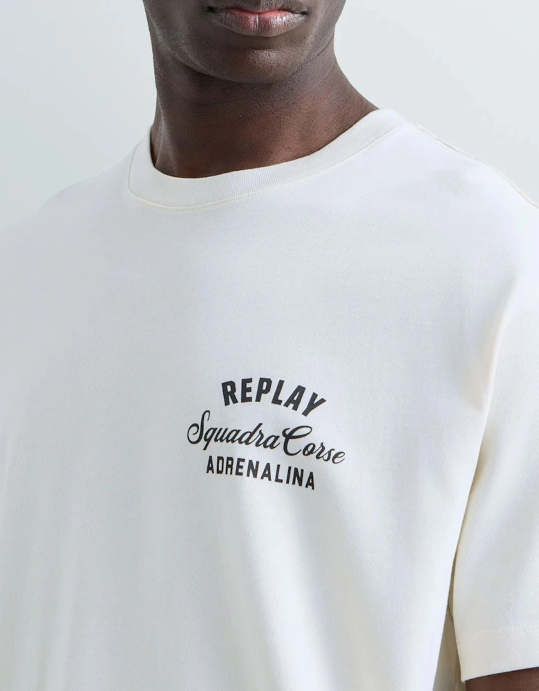 Replay Biker Graphic T-Shirt WHITE