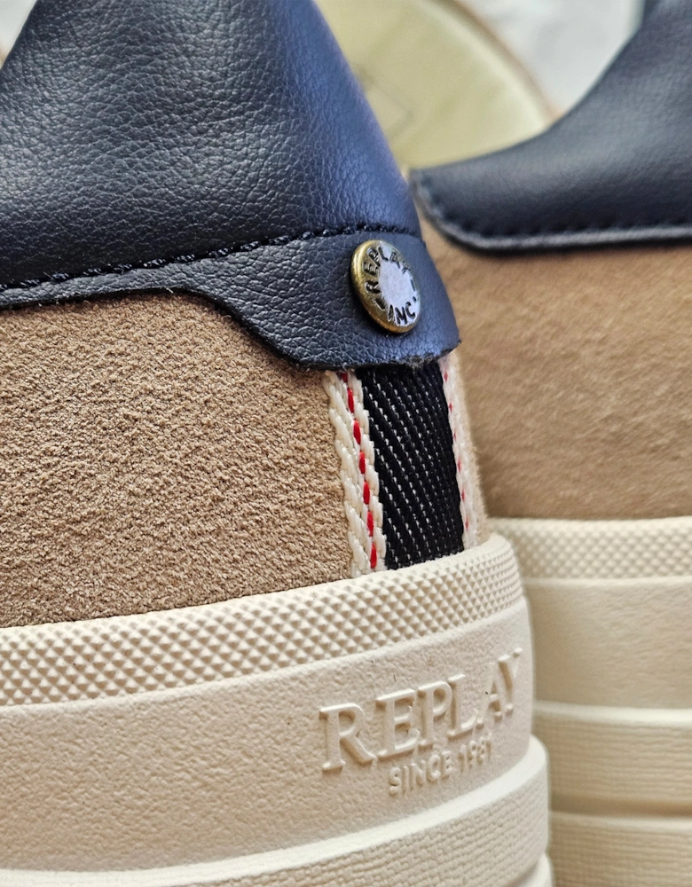 Replay Premium Leather Trainers OFF WHITE
