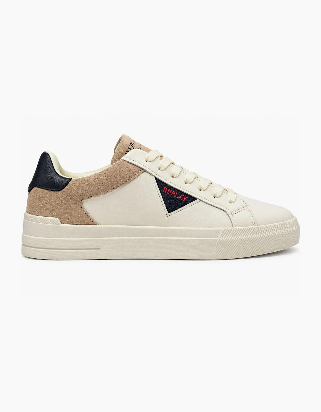 Replay Premium Leather Trainers OFF WHITE