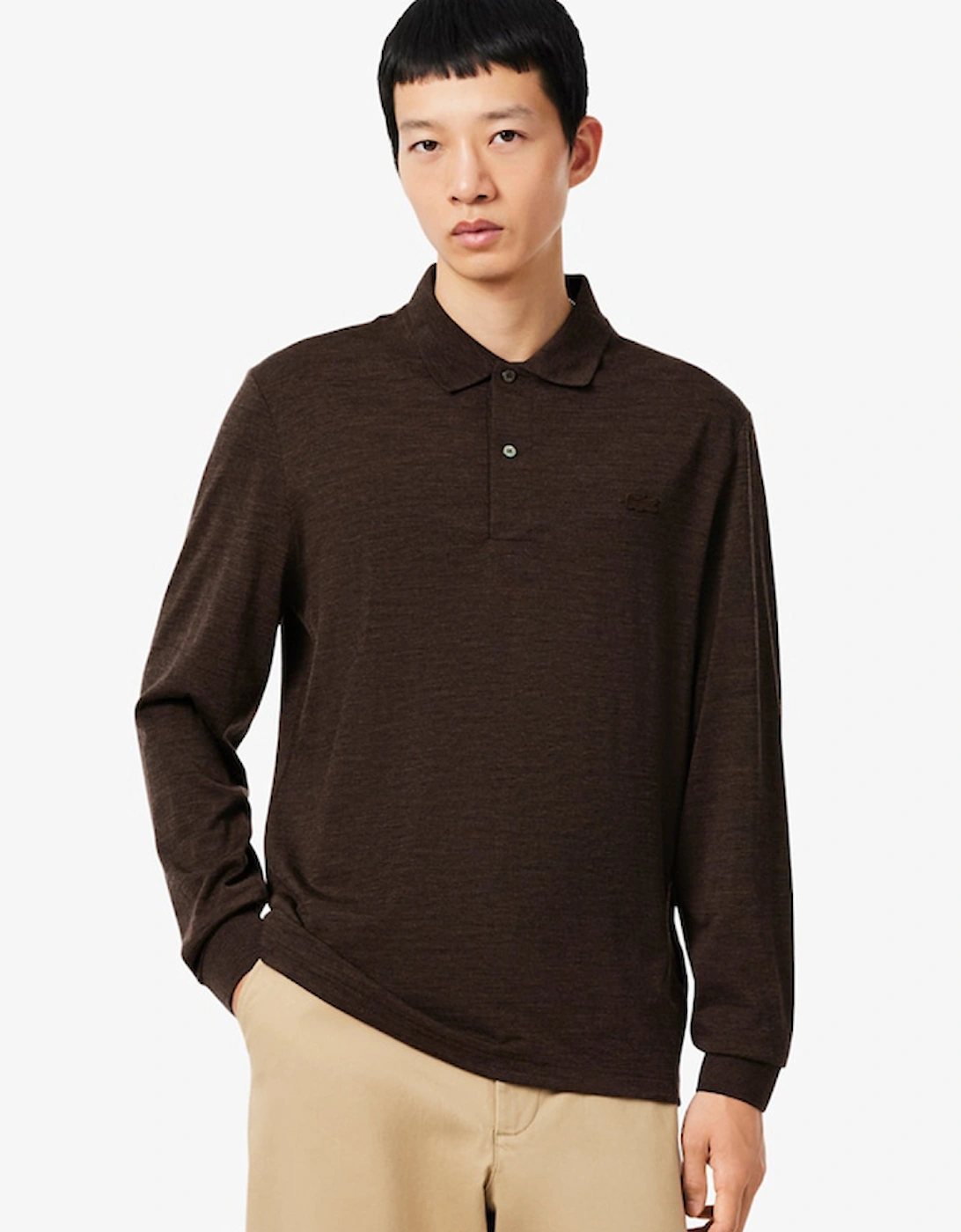 Lacoste Regular Fit Long Sleeved Wool Polo Shirt