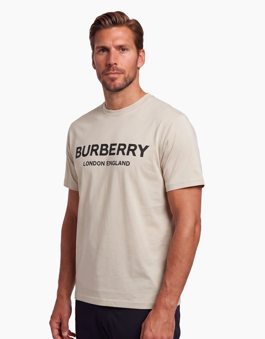 Burberry 'Ellison' Logo Print T-Shirt Lichen