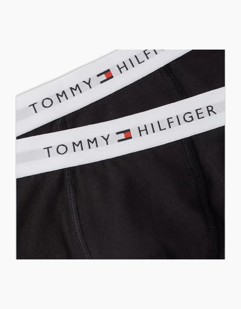 2-Pack Heritage Logo Boys Boxer Trunks, Black/white