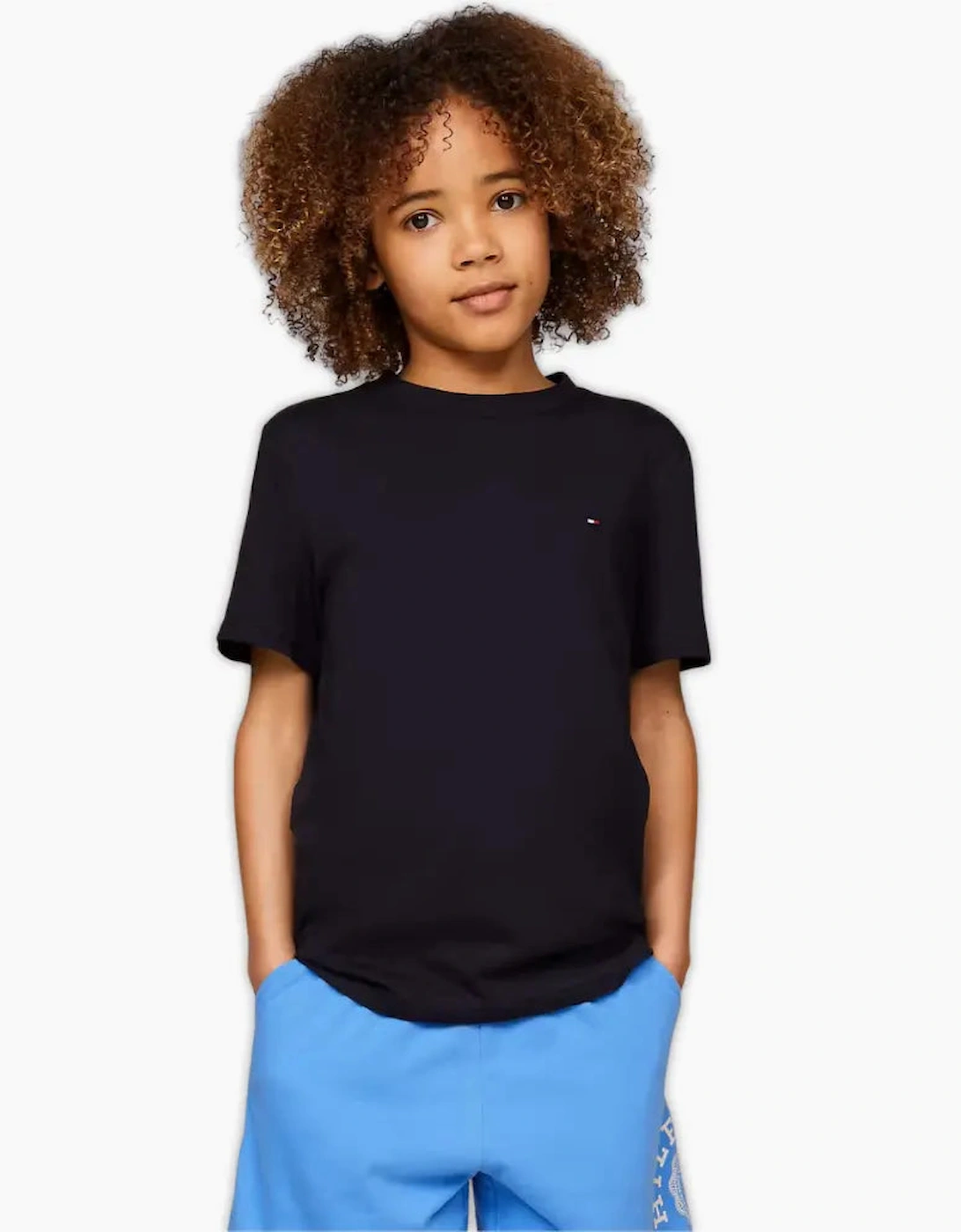 2-Pack Flag Logo Boys T-Shirts, Navy/White