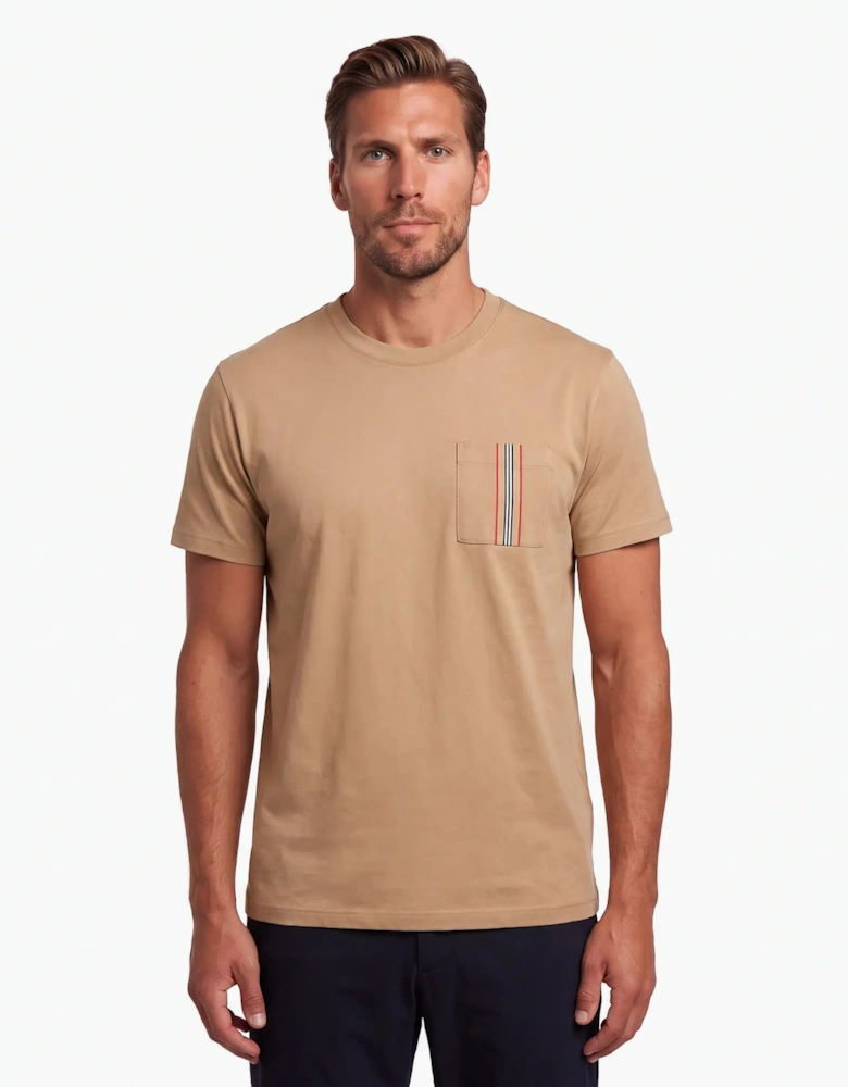 Burberry 'Ellison' Stripe Pocket T-Shirt Beige