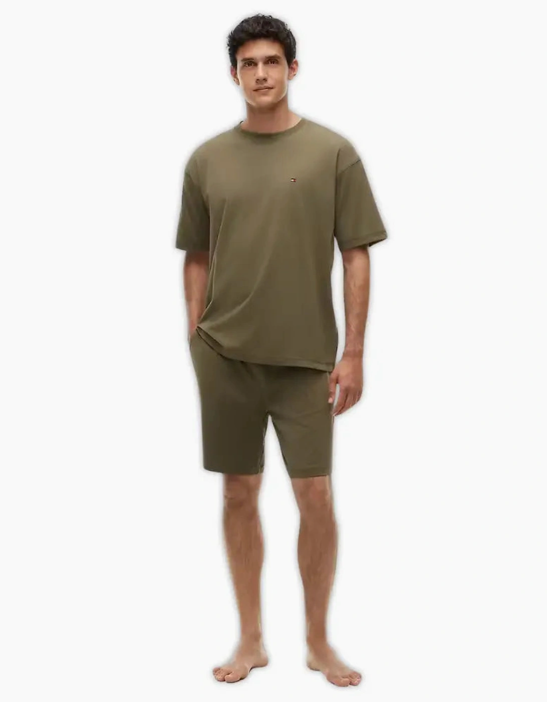 TH Original Jersey T-Shirt & Shorts Pyjama Set, Utility Olive