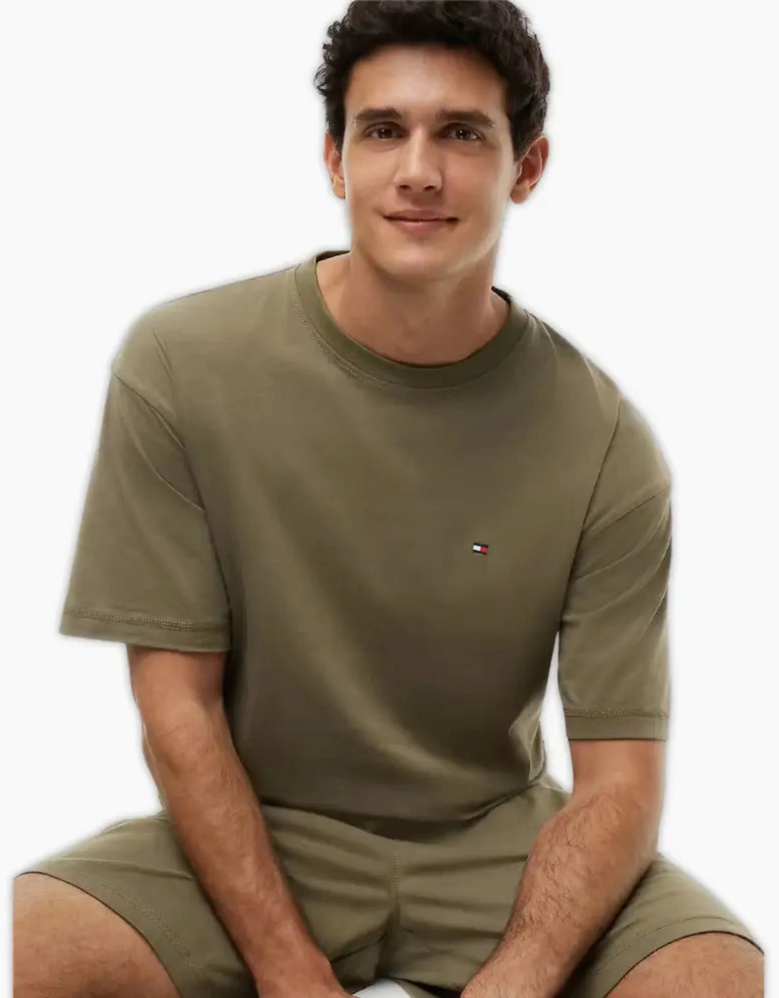 TH Original Jersey T-Shirt & Shorts Pyjama Set, Utility Olive