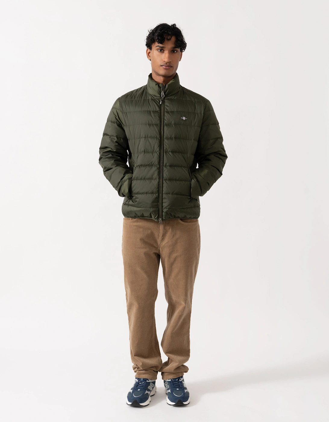 GANT Mens Light Down Jacket - 368 Dark Moss Green