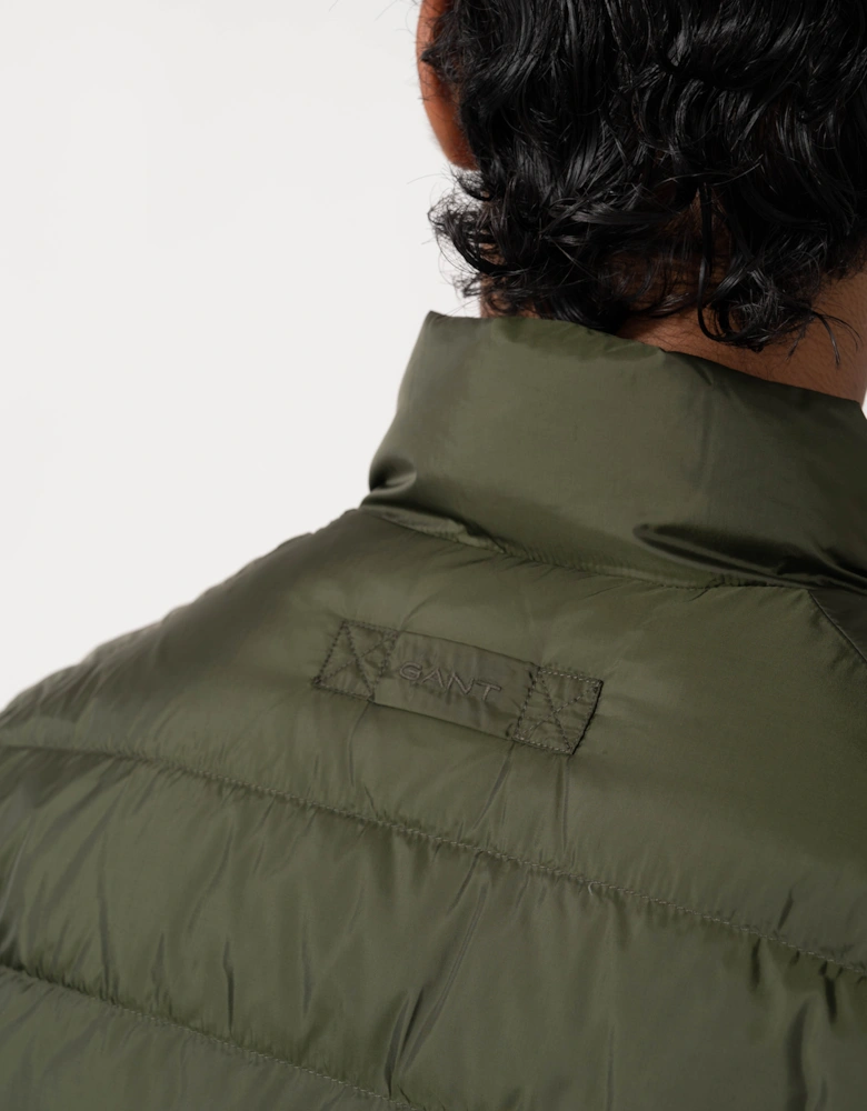 GANT Mens Light Down Jacket - 368 Dark Moss Green