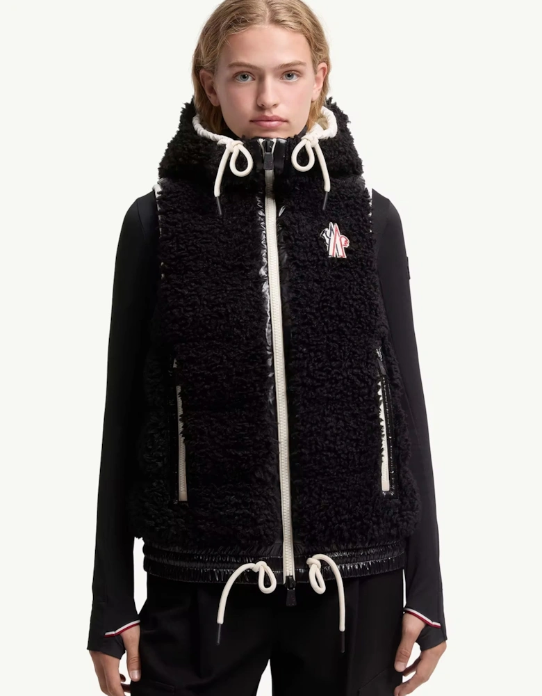 Womens Teddy Gilet Black