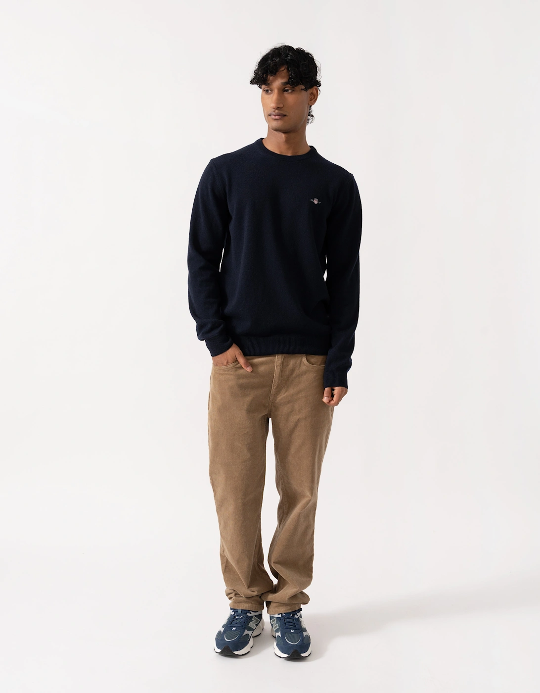 GANT Mens Superfine Lambswool Crew Neck Sweater - 410 Marine