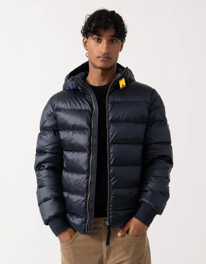 Parajumpers Pharrell Mens Hooded Down Bomber Jacket - Blue Navy 316