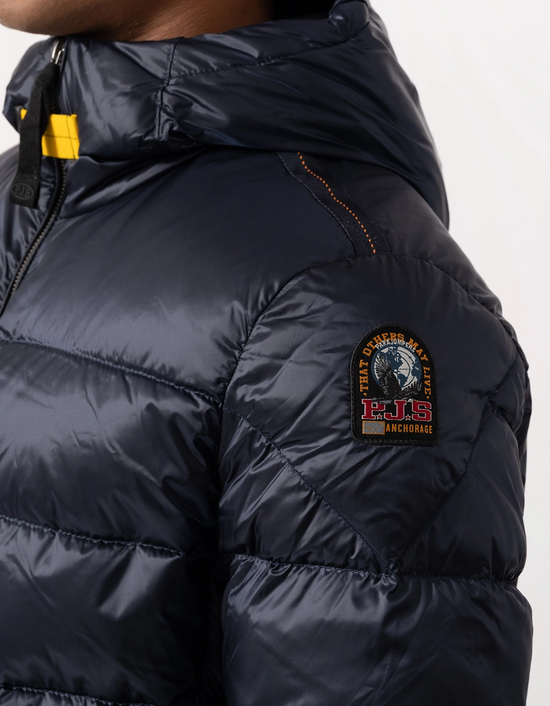 Parajumpers Pharrell Mens Hooded Down Bomber Jacket - Blue Navy 316