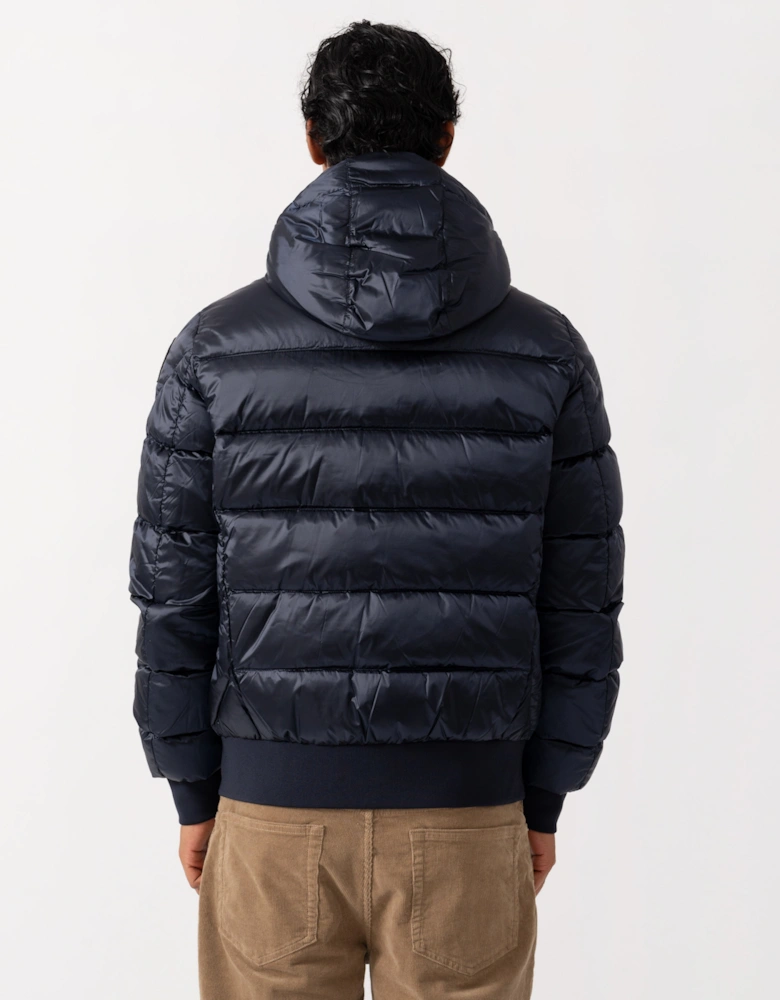 Parajumpers Pharrell Mens Hooded Down Bomber Jacket - Blue Navy 316