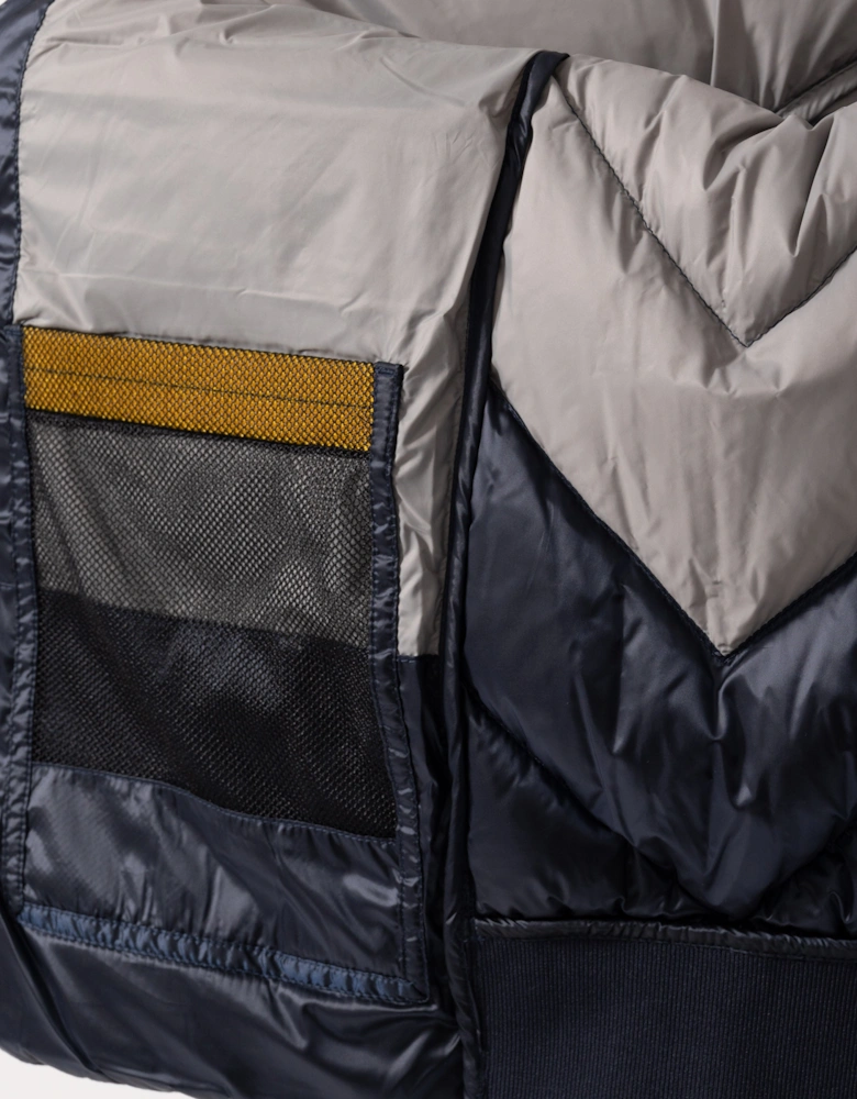 Parajumpers Pharrell Mens Hooded Down Bomber Jacket - Blue Navy 316
