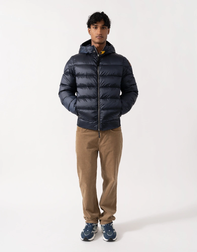 Parajumpers Pharrell Mens Hooded Down Bomber Jacket - Blue Navy 316