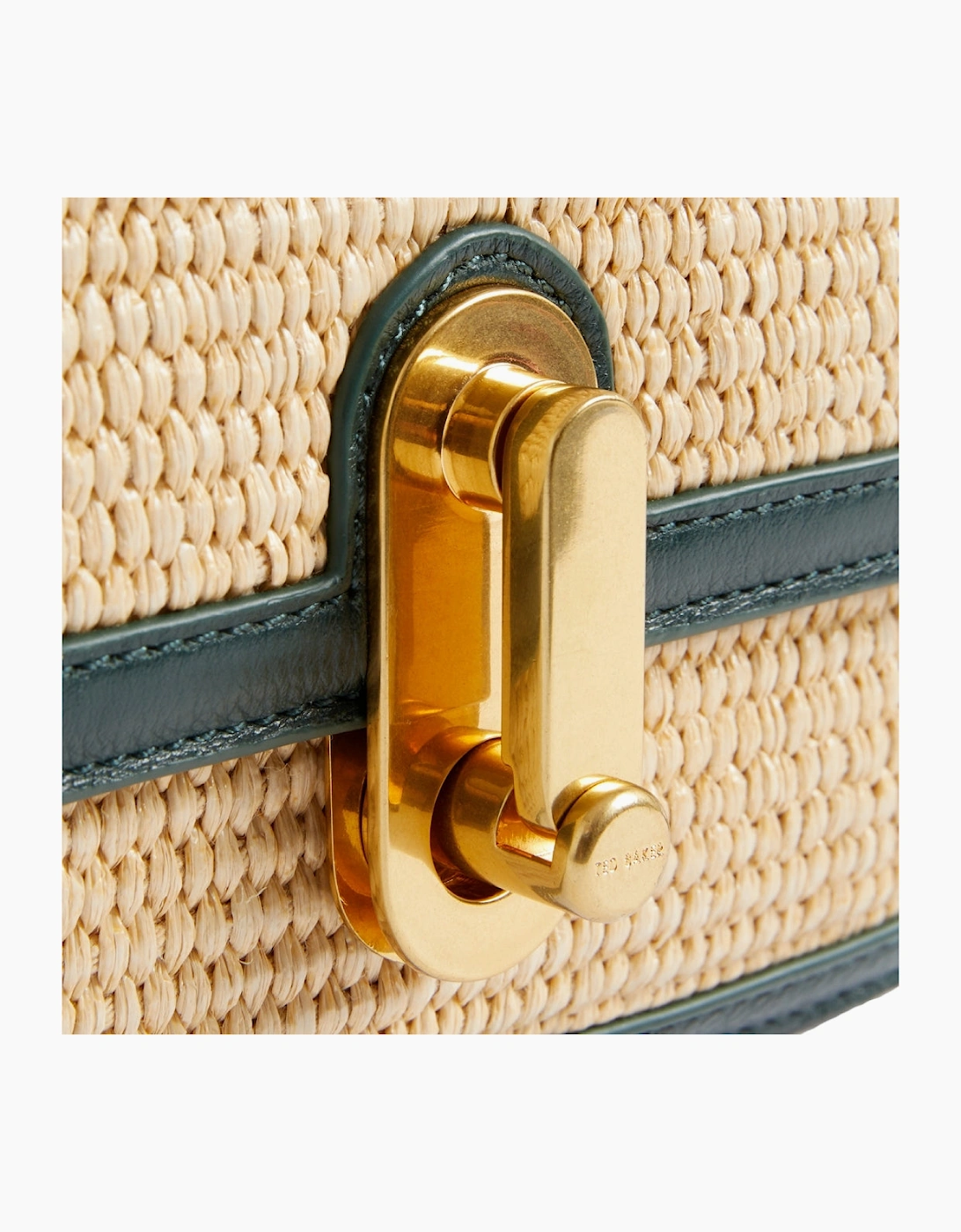 Ted Baker Twist Lock Detail Small Raffia Green Crossbody Bag