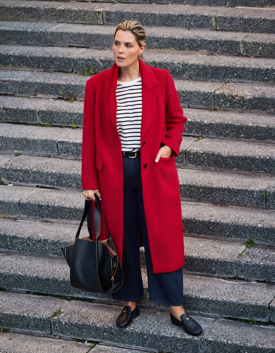Red Wool Tailored Coat