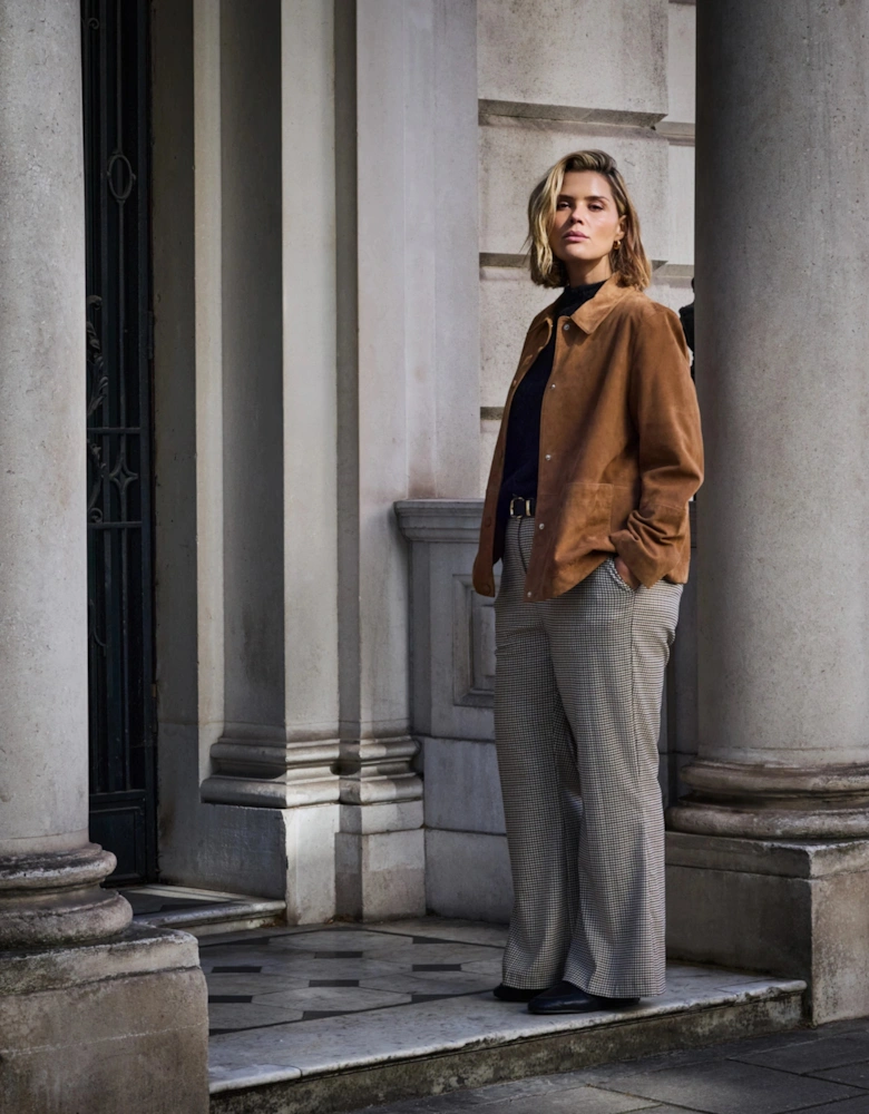 Tan Suede Button Through Jacket
