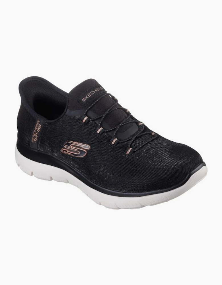 Skechers Slip-ins: Summits - Classy Night 150128W in Black/Rose gold WIDE FIT